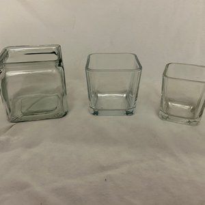 Glass Votive Candle Holders - Set of 3